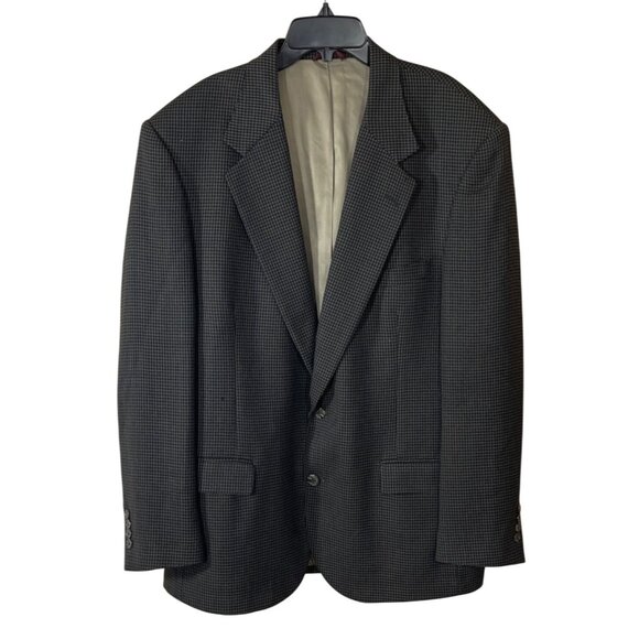 Dawson & Roberts Men's Blazer Wool 44 (READ) Black Taupe Tweed - Picture 1 of 7